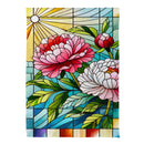 Floral Stained Glass Suede House Flag