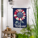 Patriotic Vibrant Sunflower Suede Garden Flag