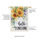 Hello Sunshine Sunflower Suede House Flag