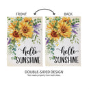 Hello Sunshine Sunflower Suede Garden Flag