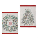Joyful Oyster Wreath & Tree Front Back Suede Flag Garden