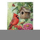 Spring Cardinal Time Suede Garden Flag