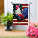 All American Rooster Suede Garden Flag