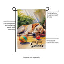 Dog Days Of Summer Suede Garden Flag