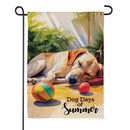 Dog Days Of Summer Suede Garden Flag