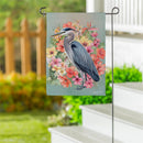 Tropical Heron Suede Garden Flag