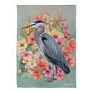 Tropical Heron Suede Garden Flag