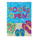 Pool's Open Flip Flops Suede House Flag