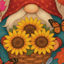 Welcome Sunflower Gnome Suede Flag Garden