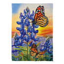 Bluebonnet & Butterfly Suede House Flag