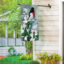 Grosbeak On Dogwood Suede House Flag