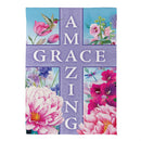 Amazing Grace Cross Suede Garden Flag