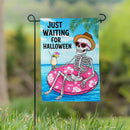 Just Waiting for Halloween  Suede Garden Flag