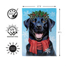 Happy Winter BlackLab Suede Flag Garden