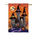 Haunted House Nighttime Suede Flag House