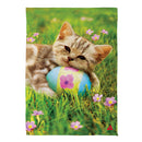 Easter Kitten Suede House Flag