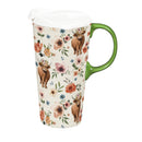 Petal & Plow Ceramic Perfect Cup, Farm Highland Cow, 17oz, Gift Box