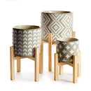NAPA Home & Garden, BATIK POTS ON STANDS, SET OF 3