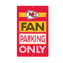 Kansas City Chiefs Fan Parking USA Metal Wall Sign, 7.5" x 11.5"