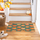 Harvest Blossoms Floral Pumpkins Washable Mat, 24" X 36"