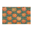 Harvest Blossoms Floral Pumpkins Washable Mat, 24" X 36"