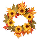 Harvest Blossom Wreath, Autumn Sunflower Mini Wreath, 15"