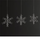 Napa Home Garden, ORGANIC SNOWFLAKE GLASS ORN ,SET OF 3
