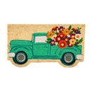 Mint Flower Truck Shaped Coir Mat