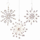 Napa Home Garden, VINTAGE PEARL SNOWFLAKE ORNS ,SET OF 3
