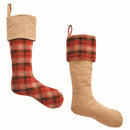 NAPA Home & Garden, PLAID & BURLAP STOCKINGS, SET OF 2