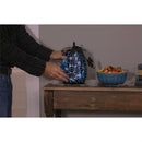 LED Glass Pumpkin, Black,  Spiderweb