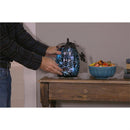LED Glass Pumpkin, Black,  Spiderweb