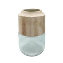 SDS 5.51X9 Glass Vase w Wood