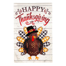 Pilgrim Turkey Thanksgiving burlap house flag, 28 x 44 inches
