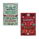 Santa's Forest of Wonder Reversible Burlap House Flag