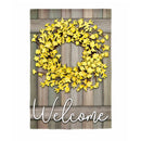 Forsythia Farmhouse Wreath Garden Burlap Flag