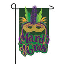 Mardi Gras Mask Garden Burlap Flag