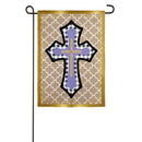 Spring Cross Garden Burlap Flag