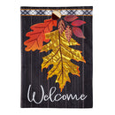 Welcome Autumn Leaves Garden Linen Flag