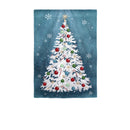 White Christmas Tree Linen Garden Flag