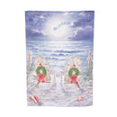 Christmas on the Beach Suede Garden Flag