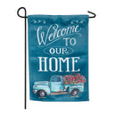 Floral Truck Welcome Garden Suede Flag