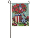 Patriotic Milk Can Garden Suede Flag