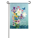 Happy Spring Floral Garden Suede Flag
