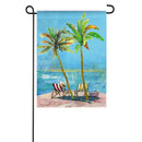 Ocean Blue Palms Garden Suede Flag