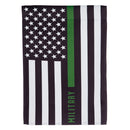 Military Thin Green Line Garden Suede Flag