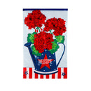 Patriotic Geraniums Applique House Flag