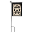 Cambridge Monogram Garden Applique Flag, Letter W