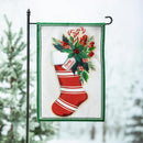 Merry Christmas Stocking Applique Garden Flag