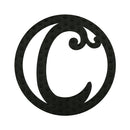 10" Pin-On Black Embossed Felt Monogram Letter C